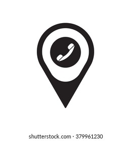 handset  icon, vector illustration. Flat design style