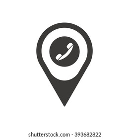handset  icon, vector illustration. Flat design style