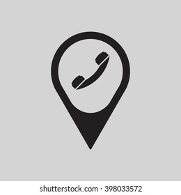 handset  icon, vector illustration. Flat design style