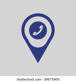handset  icon, vector illustration. Flat design style