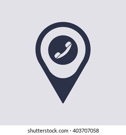 handset  icon, vector illustration. Flat design style