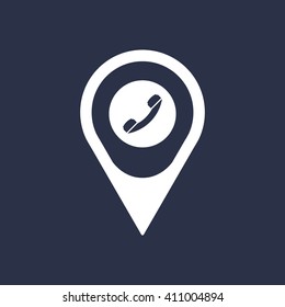 handset  icon, vector illustration. Flat design style