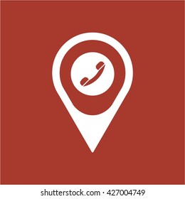 handset  icon, vector illustration. Flat design style
