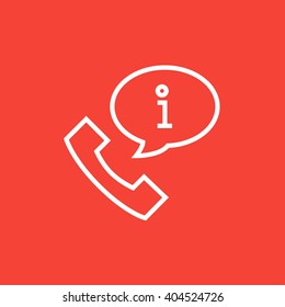 Handset with information sign line icon 