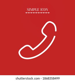 handset line icon, outline vector illustration.