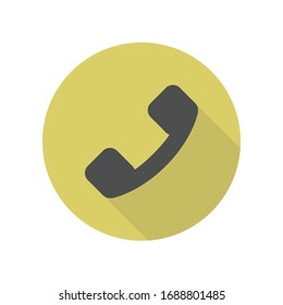 icono de la sombra larga del teléfono. Glifo simple, vector plano de iconos web para ui y ux, sitio web o aplicación móvil