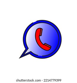 Handset message. Hand up. Social media logo. Call symbol. Chat message icon. Vector illustration. stock image. 