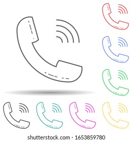 Handset-Symbol mit mehrfarbigem Stil. Einfache dünne Linie, Vektorillustration von Mediensymbolen für i und ux, Website oder mobile Anwendungen