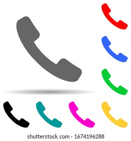 icono de estilo multicolor del conjunto de teléfonos. Línea delgada simple, contorno vectorial de iconos web para ui y ux, sitio web o aplicación móvil