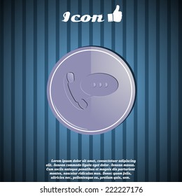 The handset of the phone as a button. Made in vector