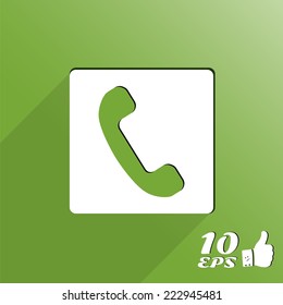 The handset of the phone as a button. Made in vector