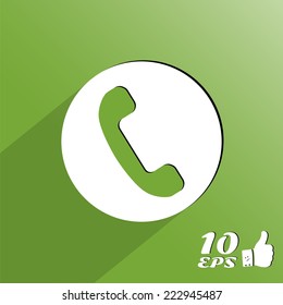 The handset of the phone as a button. Made in vector