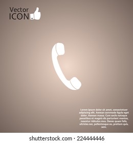 The handset of the phone as a button. Made in vector