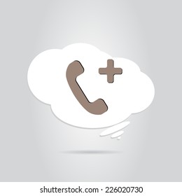The handset of the phone as a button. Made in vector