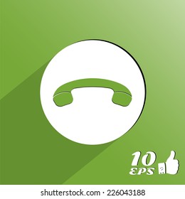 The handset of the phone as a button. Made in vector