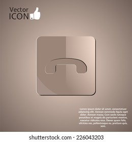 The handset of the phone as a button. Made in vector