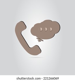 Handset from the phone on the background. Made in vector