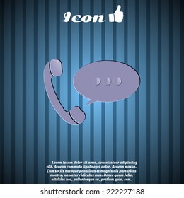 Handset from the phone on the background. Made in vector