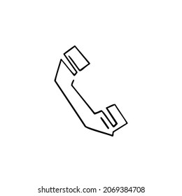Handset Telefon eine Linie Vektorgrafik Kunsthandzeichnung .