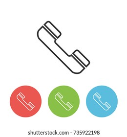 Handset phone outline vector icon for web interface