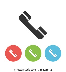 Handset phone vector icon for web interface