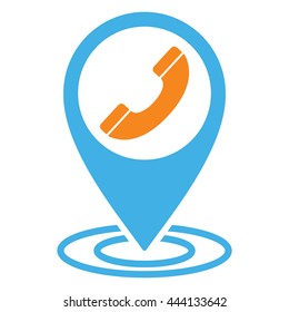 handset pin location icon on white background