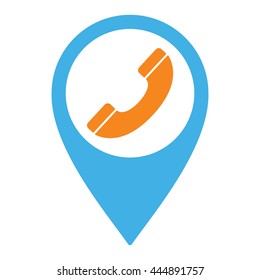 handset pin location icon on white background