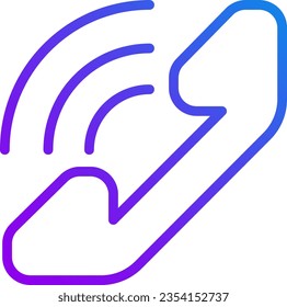 Handset pixel perfect gradient linear vector icon. Phone calls. Informational center. Business support. Thin line color symbol. Modern style pictogram. Vector isolated outline drawing