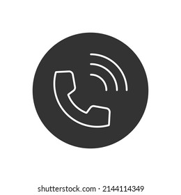 Handset related line vector icon. Contact us. Telephone, communication. Vector illustration. Phone icon. Telephone symbol. Phone on white background. Vector illustration.