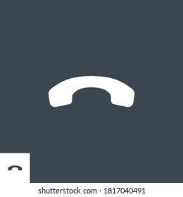 Handset related vector glyph icon. Isolated on black background. Vector illustration.