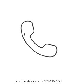 Handset Related Vector Line Icon. Isolated on White Background. Editable Stroke.