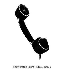 Handset. Retro telephone handset icon. Flat vector.