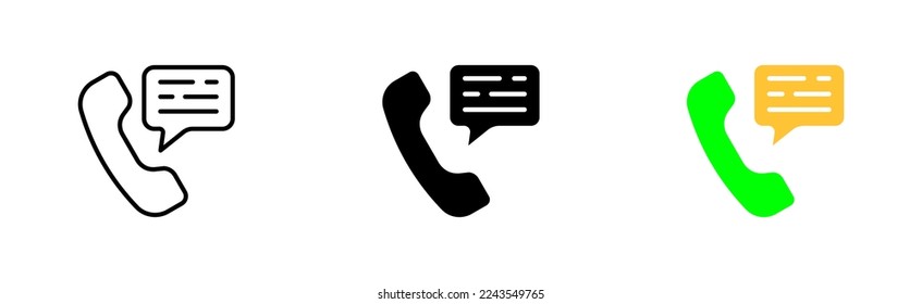 Handset set icon. Calls around the world, wired and wireless phone, nfs, correspondence, rejected. Contact us concept. Vector icon in line, black and colorful style on white background