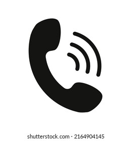 Handset silhouette icon, flat vector illustration for UI graphic design.