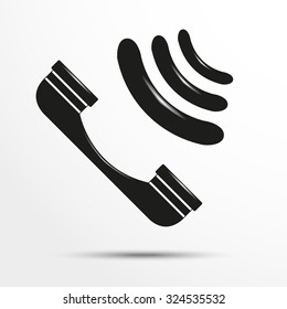 Handset. Symbol of the incoming call. Vector icon.