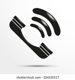 Handset. Symbol outgoing call. Vector  icon.