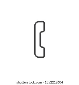 Handset telephone line icon. linear style sign for mobile concept and web design. Phone call outline vector icon. Symbol, logo illustration. Pixel perfect vector graphics