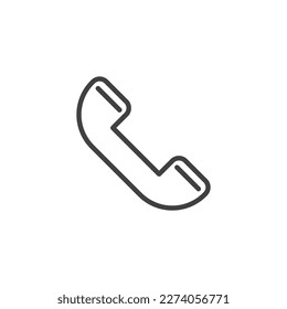 Handset telephone line icon. linear style sign for mobile concept and web design. Telephone receiver outline vector icon. Symbol, logo illustration. Vector graphics