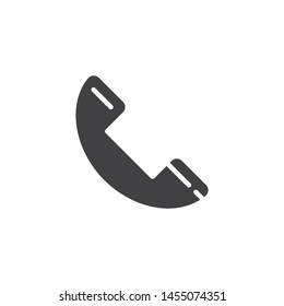 Handset telephone vector icon. filled flat sign for mobile concept and web design. Phone Call glyph icon. Symbol, logo illustration. Vector graphics