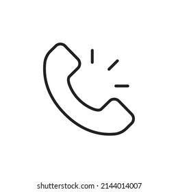 Handset thin line icon. Linear symbol. Vector illustration.