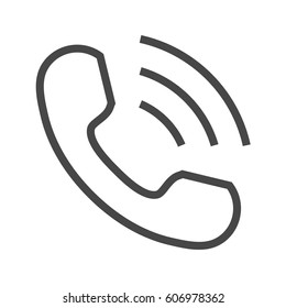 Handset Thin Line Vector Icon. Flat icon isolated on the white background. Editable EPS file. Vector illustration.