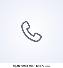 Handset, vector best gray line icon on white background, EPS 10