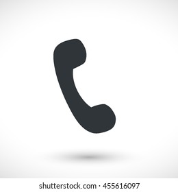 Handset vector icon. Graphic symbol for web design, logo. Gray glyph on a white background. Isolated sign.