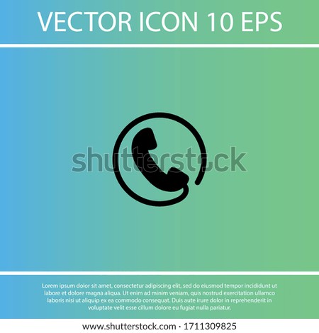 handset vector icon . Lorem Ipsum Flat Design 