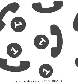 Handset vector icon. Missed call Phone icon in flat style seamless pattern on a white background.