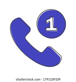 Icono de vector del conjunto de manos. Llamada perdida Estilo de caricatura del icono del teléfono sobre fondo aislado blanco.
