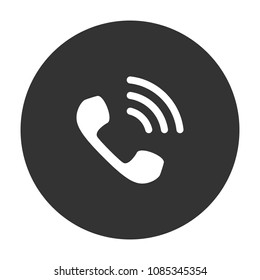 handset vector icon, phone call vector sign, call, support icon