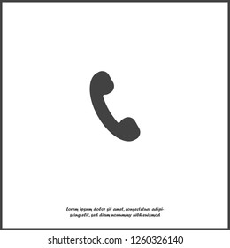 Handset vector icon. Phone icon in flat style on white isolated background. Layers grouped for easy editing illustration. For your design.