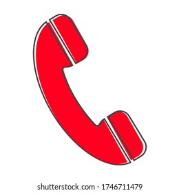 Handset-Vektor-Symbol Phone Ikone im flachen Stil Cartoon Stil auf weißem isoliertem Hintergrund.