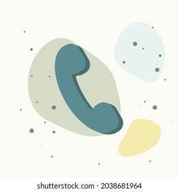 Handset vector icon. Phone icon on multicolored background. Layers grouped for easy editing illustration. For your design.
